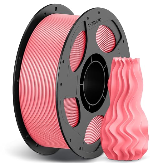 ANYCUBIC High Speed 3D Printer Filament 1.75mm, Print Up to 10X Faster, Rapid PLA Filament with High Prints Quality, Dimensional Accuracy +/- 0.02mm, 1KG Reusable Spool, Strawberry Pink