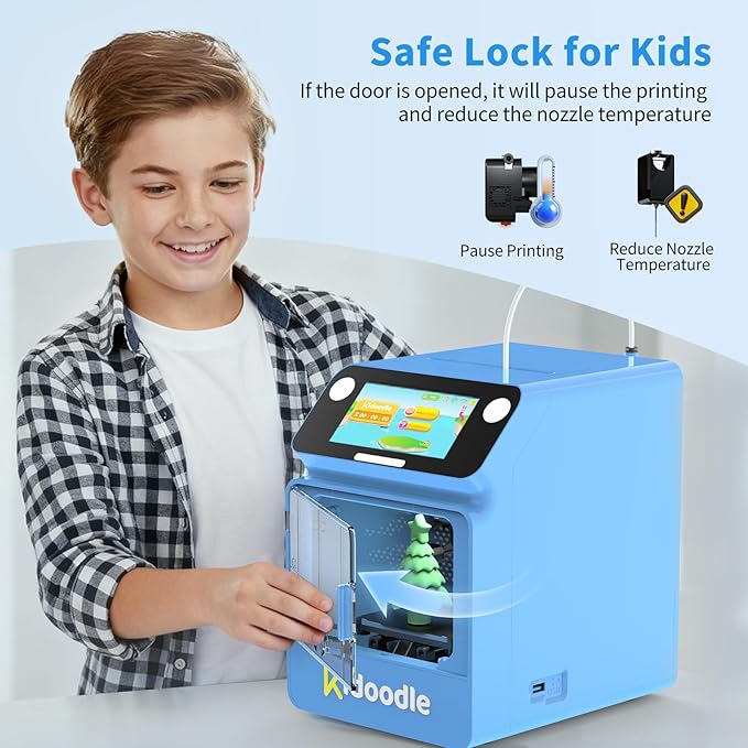 Kidoodle 3D Printer for Kids - Toy 3D Printers, Huge Toy Library Weekly Update, Wi-Fi & App Control, Up to 600mm/s Faster Printing Speed, Mini 3D Printer Kids, Safe for Children, Easy to Use
