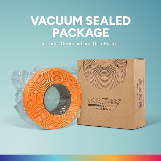 OVERTURE High Speed PLA Filament Refill 1.75mm, Rapid PLA Spoolless 3D Printing Filament, 1kg (2.2lb) Refilament for Bambu Lab, Accuracy +/- 0.02mm, Fit Most FDM Printers (Orange)