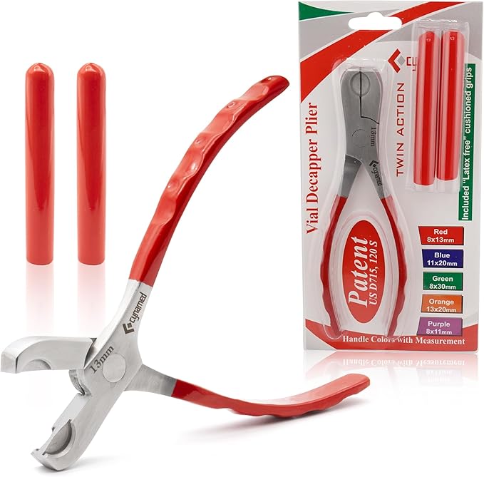 Cynamed Twin Action Decapper Pliers - Perfect for Decapping 8mm and 13mm Crimped Vials and Bottles