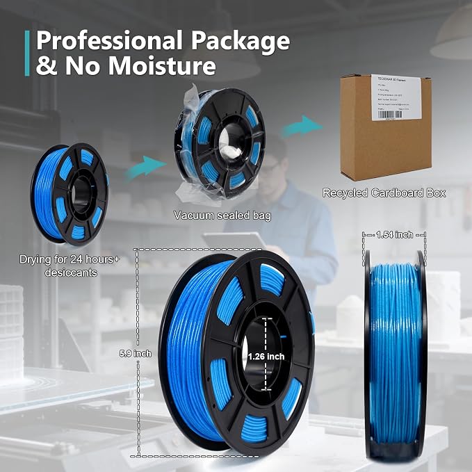 3D Printer Filament 1.75mm Glow in The Dark Shiny Firefly Blue PLA Filament for 3D Printing, Best with UV Lamps, 250g Spool (0.55lbs), Dimensional Accuracy +/- 0.02 mm, Fit Most 3D Printers