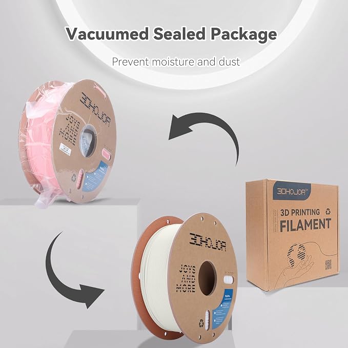 3DHoJor PLA Pro (Plus) Filament 1.75mm, 3D Printer Filament,1kg*4 Bundle Cardboard Spool 3D Printing Filament, Dimensional Accuracy +/- 0.03 mm-Milky White+Bone White+Beige+Brown