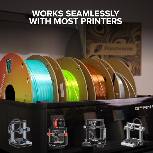 Polymaker Panchroma Gradient Silk PLA Filament 1.75mm, 1kg, Earth | Neatly Wound, High-Gloss Finish PLA, Easy Print & Smooth Feeding, Compatible with Bambu Lab & Most 3D Printers