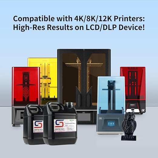Siraya Tech Fast ABS-Like 3D Printer Resin 405nm UV-Curing Non-Brittle High Precision 3D Printing Liquid Standard Photopolymer Resin for LCD DLP 3D Printing 8K Capable (Smoky Black, 2kg)