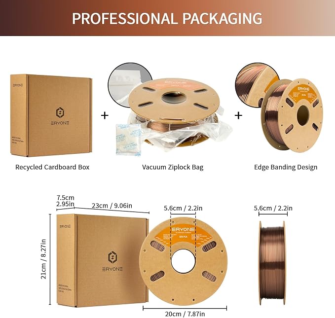 ERYONE Silk PLA Filament for 3D Printer 1.75mm +/- 0.03mm, Shiny Filament 1kg (2.1lbs)/Spool, Mocha Brown