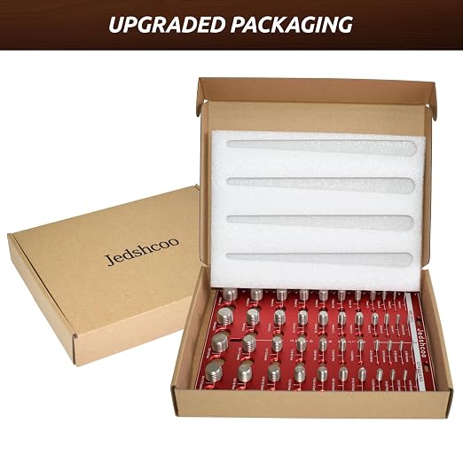 Thread Checker with Optimised Spacing, 44 Nut and Bolt Thread Checker, Bolt Size Finder with 22 Standard & 22 Metric Sizes, Thread Gauge SAE and Metric