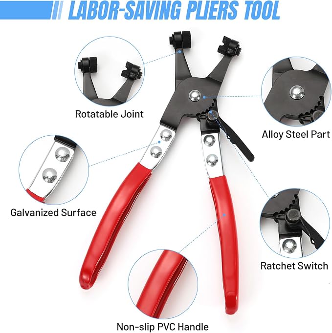 Housolution 400PCS 6-35mm Spring Hose Clamps, 20 Sizes Spring Pipe Clamps with Hose Clamp Pliers, Pipe Clamp for Automotive, Fuel Lines, Silicone,Vacuum Hoses and Mechanical Applications