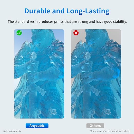ANYCUBIC 3D Printer Resin, 405nm SLA UV-Curing Resin with High Precision and Quick Curing & Excellent Fluidity for LCD 3D Printing (Clear Blue, 1kg)