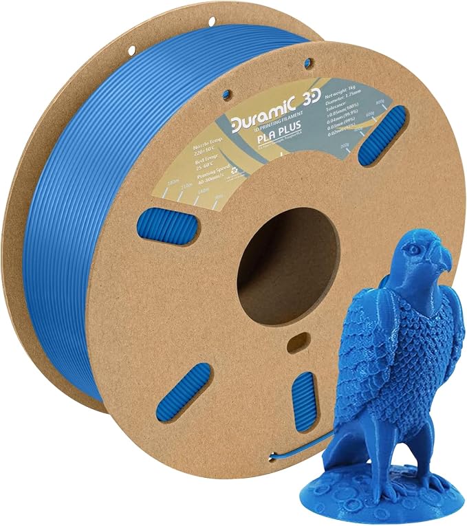 DURAMIC 3D PLA+ Printer Filament 1.75mm PLA Plus Neatly 2Kg Spool(2.2lbs) | PLA Pro Tougher and Stronger, Dimensional Accuracy Probability +/- 0.02mm Blue