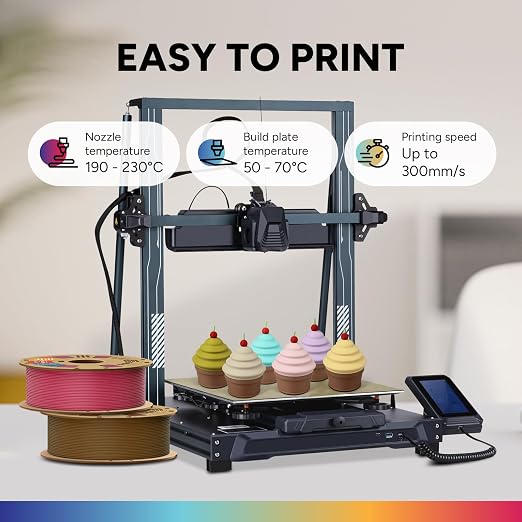 OVERTURE Matte PLA 1.75mm, Low Warp & Smooth Finish 3D Printer Filament | Frosted Matt Finish Hides Layer Lines, 1kg Spool (2.2lbs) Cardboard Spool, Fit Most FDM Printer (Matte Pastel Red)