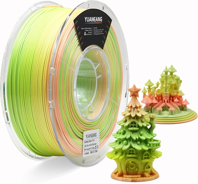 Silk Sunshine PLA 3D Printer Filament 1.75mm, 1kg Spool, High-Gloss Silk PLA in Bright Sunshine Color, Smooth Shiny Finish, 0.03mm Precision, Easy Printing, Ideal for Decorative Models