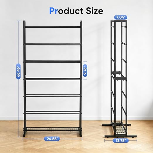 3D Printer Filament Storage Rack with Removable Basket, 7-Tier Heavy Duty Metal Spool Organizer Holds 84 Spools, Large Capacity Shelf for 3D Printing Station, Workshop, Office & Studio