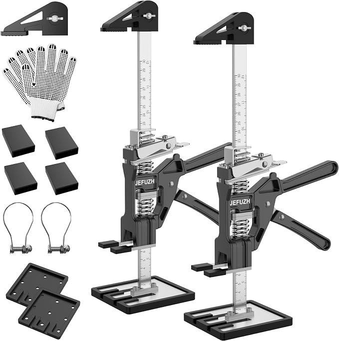 Labor Saving Arm Jack 2 Pack, Load-Bearing 440 lb Multi-Function Height Adjustment Lifting Device, Hand Furniture Lifter Tool, Furniture Jack for Lifting Door Furniture, Wall Tile Positioning