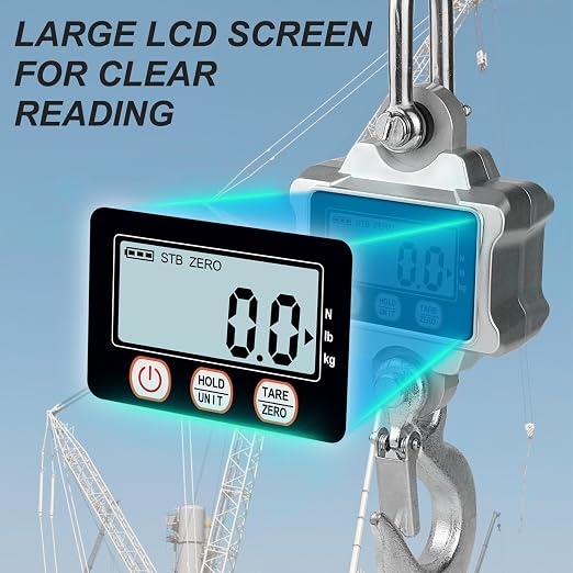 Hyindoor Digital Crane Scale 1000kg/2200lb Digtal Hanging Scale Heavy Duty Industrial Crane Scale for Farm, Factory, Construction, Hunting