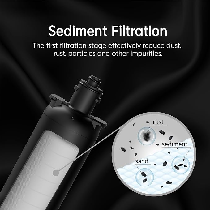 Pureal Under Sink Sediment Water Filter Replacement Cartridge, Alkaline Ceramic with Mineral, NSF/ANSI 42&372 Certified, Improves pH Balance, 5,000 Gallons, 10-Inch, Made in Korea (PPF-1020)