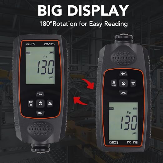 Paint Thickness Gauge for Cars - Accurate Mil Thickness Gauge for Iron/Aluminum/zinc Car Body Filler Tester for Used Car Buyers & Auto Body Shops, with Rotating Screen & Continuous Measurement
