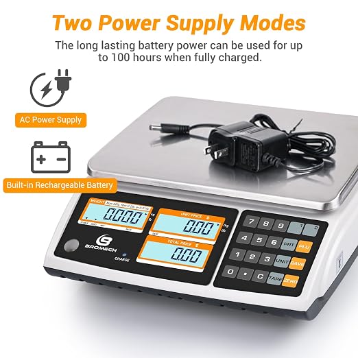 Price Computing Scale NTEP Certified for Legal Trade, Commercial Grade with Dual LCD Display, 60lb Stainless Steel Platform for Meat Shop, Deli, Produce Farmers Market COC#21-001