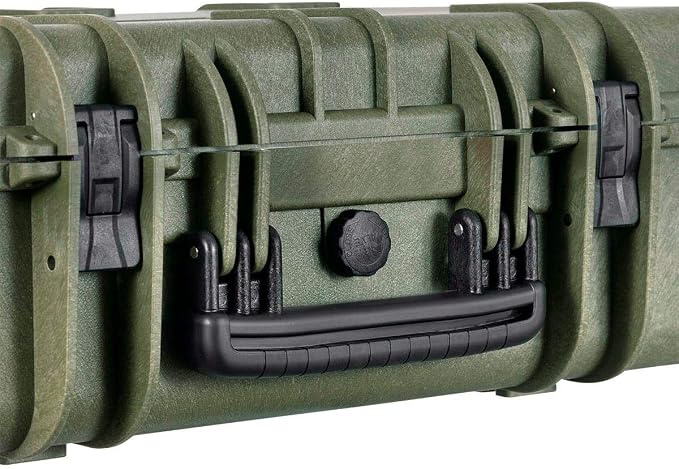 Monoprice Weatherproof Hard Case - 22in x 14in x 8in, OD Green with Customizable Foam, Shockproof, IP67