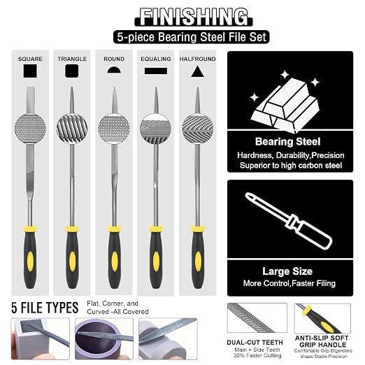 52-in-One 3D Printer Tools Kit, Professional 3D Printer Accessories & Maintenance Set for All FDM/SLA Printers, Deburring Tool, 3D Printer Nozzles, Scrapers, Files Set, PTFE Tube Cutter, Storage Bag