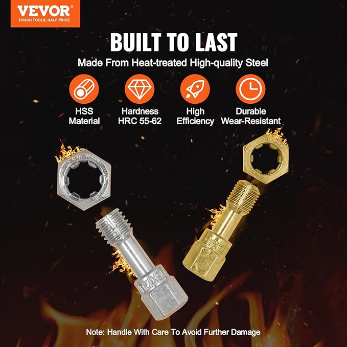 VEVOR Thread Restorer Kit 61Piece Thread Chaser Set - UNC UNF and Metric Thread Restorer Tool wit Thread Files Storage Case - Heat Treated Steel for Mechanics DIY Enthusiasts