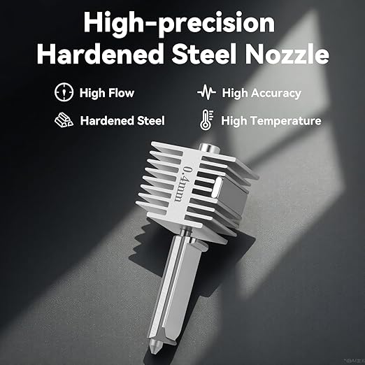 3PCS A1/A1 Mini/A2L Hotend Hardened Steel Nozzle Fast Speed&High Temp Integrated Structure Hot End with Silicone Cover Compatible with Bambu Lab A1/A1 Mini/A2L 3D Printers-(0.2mm+0.4mm+0.6mm)