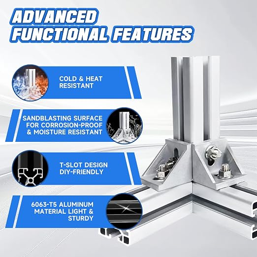 4040 T-Slot Extruded Aluminum Profile 2000mm Black - Versatile and Durable Aluminum Extrusion, European Standard Aluminum Extrusion for All Your Construction and Design Needs（4 Pack）