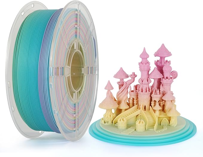 Kingroon Matte PLA Filament 1.75mm 3D Printer Filament Matte Filament 10kg Dimensional Accuracy +/- 0.02 mm (10 Rolls Matte Rainbow)