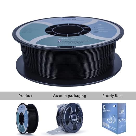 ZIRO 3D Printer Filament, PLA Filament 1.75mm, Black pla 1KG(2.2lbs), Dimensional Accuracy +/- 0.03mm, Fits Most FDM Printer AMS System,3D Printing Filament Spool Black (Plastic Reel)