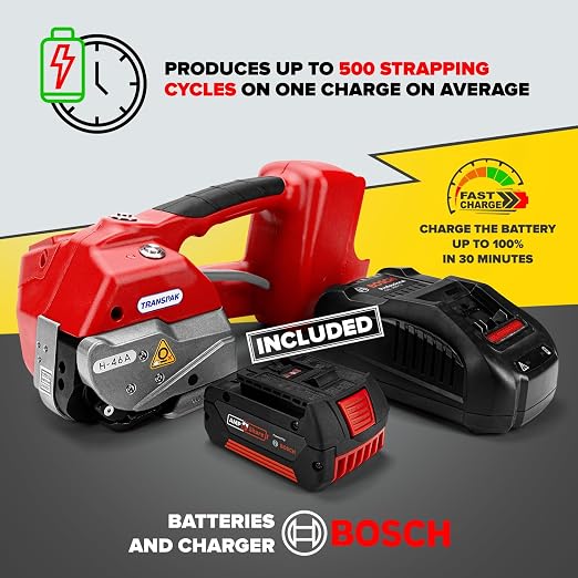 IDL Packaging Transpak H-46A Battery-Powered Premium Industrial Strapping Tool for 1/2" Polyester (PET) and Polypropylene (PP) Strapping - High-Speed Packaging Strapping Machine