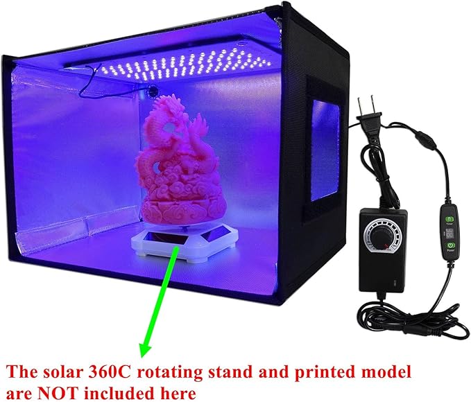 Upgrade UV Resin Curing Box with Adjustable Brightness 48W 395nm UV Curing Light Smart Time Control UV Cure Station DIY Curing Enclosure for SLA/DLP/LCD 3D Printer Solidify Photosensitive Resin