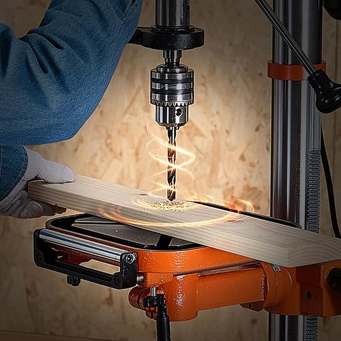 VEVOR 12 in Benchtop Drill Press, 5 Amp 120V, Variable Speed Cast Iron Bench Drill Press, 12 in Swing Distance 0-45° Tiltling Worktable with Laser Work Light, Tabletop Drilling Machine for Wood Metal