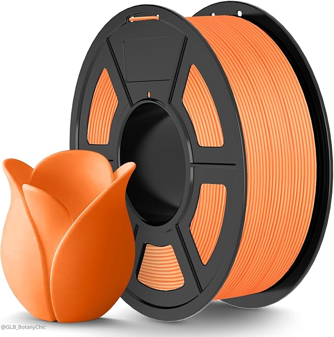 TECBEARS Sunny Orange Matte PLA Filament for High Speed 50-600mm/s Printing | 1KG PLA, Smooth Extrusion, Tangle Free, Vacuum Sealed, 1.75MM Filament ±0.02mm Accuracy Compatible with Most FDM Printers