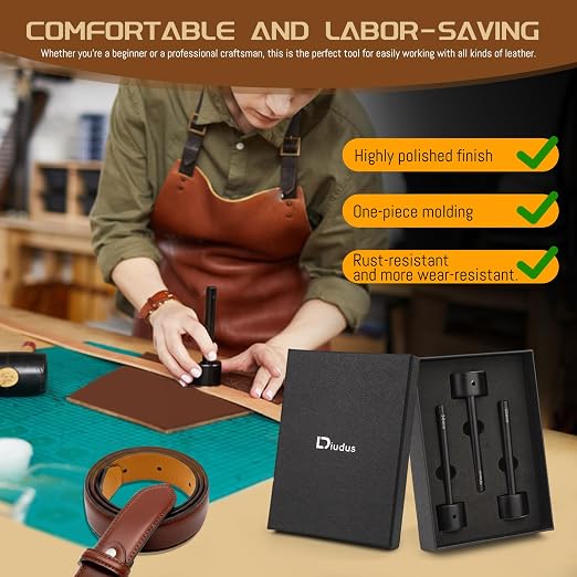 3 Sizes Leather Corner Punch, Half-Round Punch Set, Leather Belt End Punch Tool, Belt Cutter Cutting Tool, Leatherworking Tools for Strap Belts, Wallet, Bags