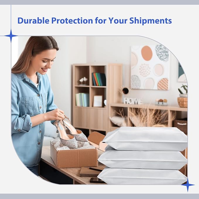 Fuxury Poly Mailers 17.7x22" 25 Pcs,XL Shipping Bags for Clothing,White #10 | Heavy Duty Self Seal Mailing Envelopes, Strong Adhesive Packaging Mailers Poly Bag For Large Clothes Business,Boutique&Online