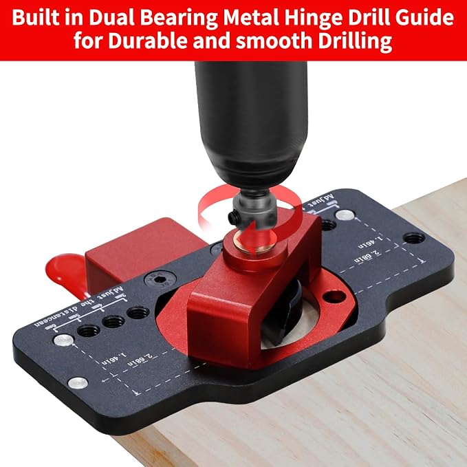 Metal Concealed Hinge Jig with Woodworking Tools,35mm Concealed Door Hinge Jig,Cabinet Hinge Jig for Door Cabinets Hinges Mounting for Woodworking Door Cabinet Hinges Mounting Tool