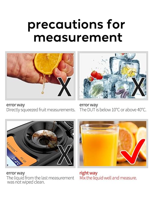 Digital Sugar Brix Refractometer brix Meter Automatic Temperature Compensation Range 0-35%，±0.2% Precision, Perfect for Fruits, Juices, Vegetables, Drinks and Coffee