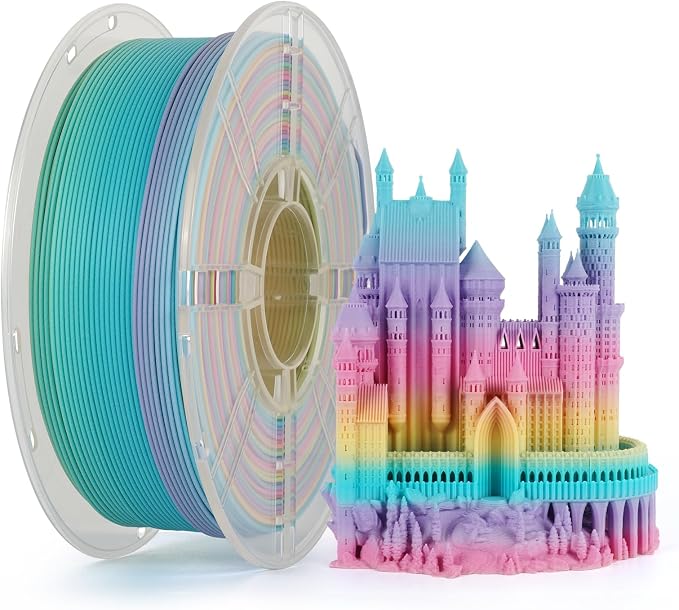 Kingroon Matte PLA Filament 1.75mm 3D Printer Filament Matte Filament 10kg Dimensional Accuracy +/- 0.02 mm (10 Rolls Matte Rainbow)