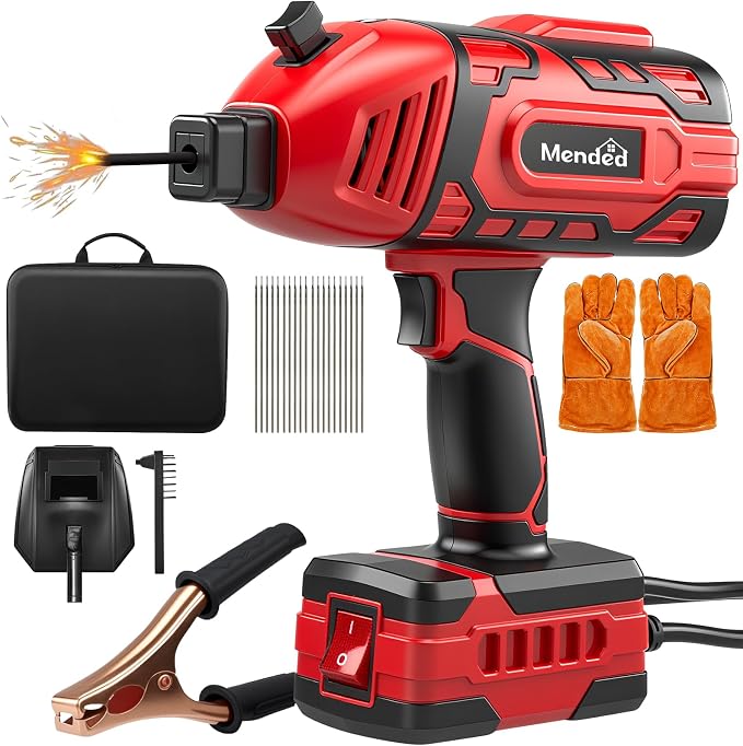 Sakertool Portable Welding Machine Electric: IGBT Handheld Welder with 5 Variable Current Adjustment - Hand Held Anti-Stick ARC Welder Gun for Home Repairs - 110V Welding Machine Kit