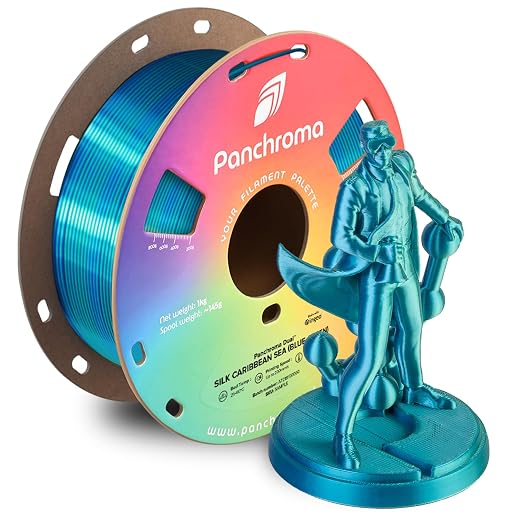 Polymaker Panchroma Dual Silk PLA Filament 1.75mm, 1kg, Caribbean Sea | Neatly Wound, High-Gloss Finish PLA(Blue-Green), Easy Print & Smooth Feeding, Compatible with Bambu Lab & Most 3D Printers