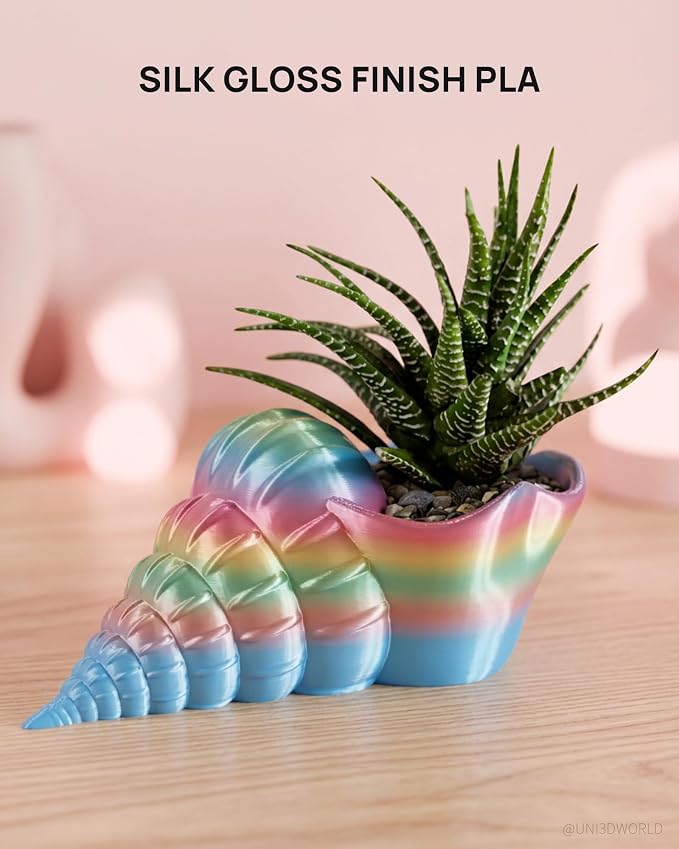 TECBEARS Silk Rainbow PLA+ 3D Printer Filament Bundle for Bambu 3D Printers | Fast Color Change Each 8 Meters, Silky Glossy PLA Plus, 250g Spool, 8 Rolls, 2kg Total, Individually Vacuum Packed