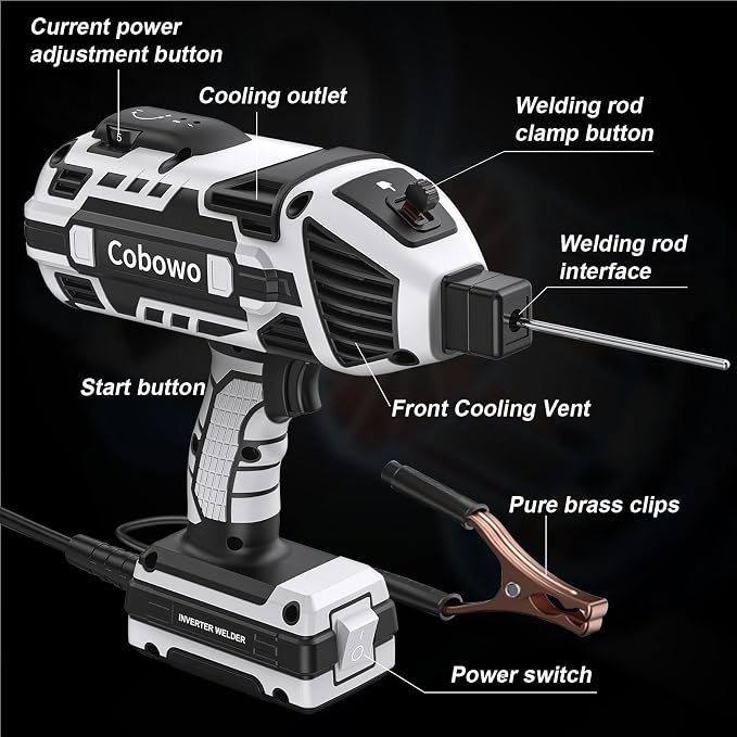 Portable Electric Welding Machine, Upgraded 110V ARC Welder, 20-120A, IGBT Inverter, 6 Variable Currents, Welding Tool for 3/32"-1/8" Rod. Perfect Gift for DIY, Repairs, Metal Fabrication, Automotive