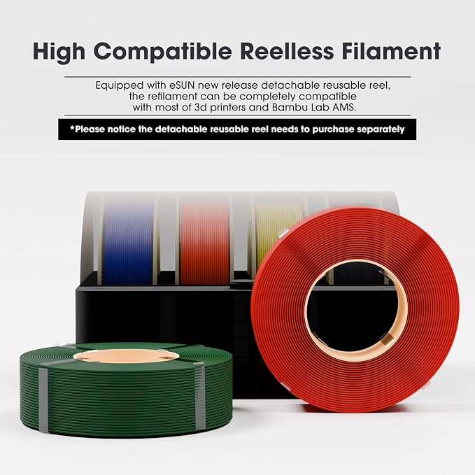 eSUN PLA+ Refilament 1.75mm, 3D Printer Refill PLA Plus, 1KG per Roll, 2 Rolls Spoolless 3D Printing Filament for 3D Printers,Black
