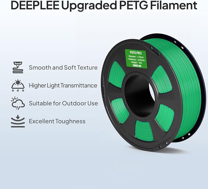 PETG PRO Filament 1.75mm White and Grey 4KG, 1.75mm PETG 3D Printer Filaments Enhanced Toughness and Weather Resistance, Fit for Most FDM 3D Printers