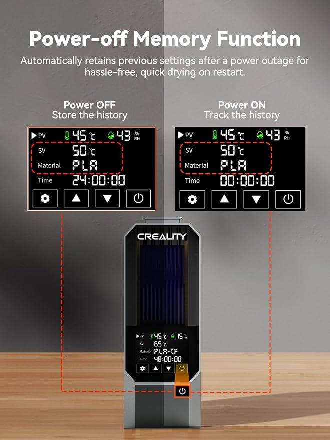 Creality Space Pi Filament Dryer, Filament Storage Box, Upgraded Double 360° Heating Drying with Fan&Touch Screen, 3D Printer Filament Spool Holder, Dehydrator 1.75/2.85/3mm PLA PETG ABS TPU Nylon