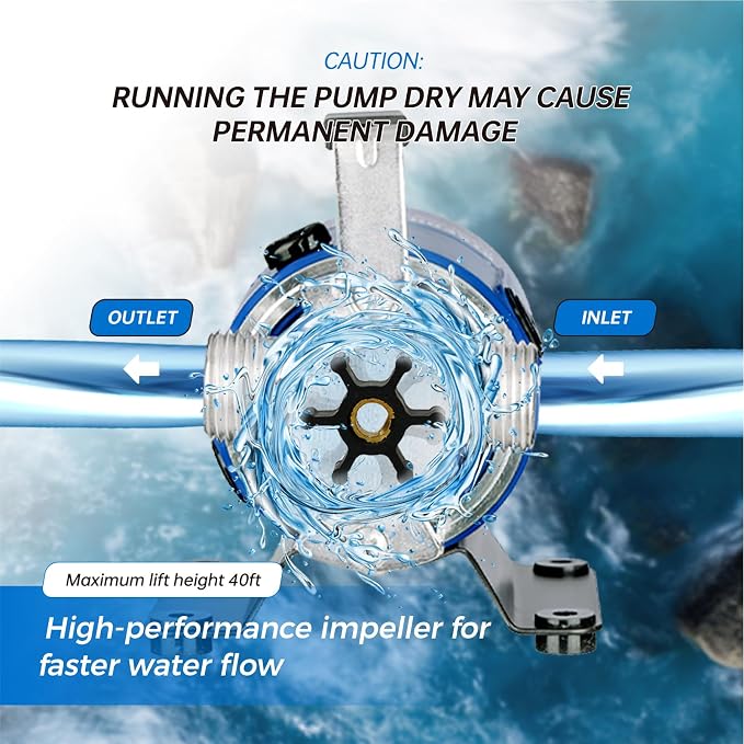 12V Portable Electric Water Transfer Pump Self-Priming Utility Pump with On/Off Switch and Suction Hose Kit for Home RV Camper Swimming Pool Aquarium Garden Irrigation
