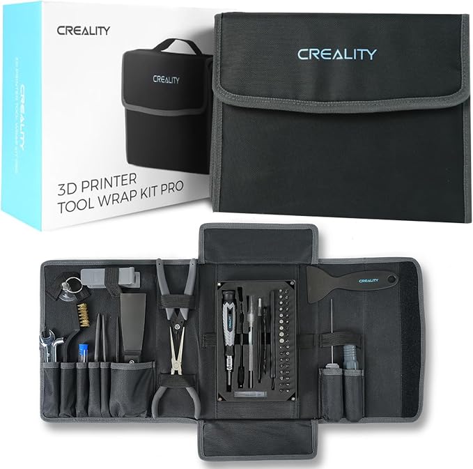 Creality 3D Printer Tool Kit, 74Pcs 3D Printing Tool Wrap Kit Assembly/Removal/Filament Cutting Set 3D Printer Accessories for All FDM Printers Cleaning Finishing Printing