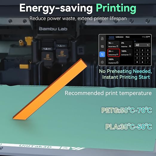 Energy-Saving U1 Cold Build Plate 276 * 293mm Double Sided Glossy+Matte Low-Temperature Print,Strong-Adhesion Platform Compatible with Snapmaker U1 3D Printer(No Glue Required)-1PCS