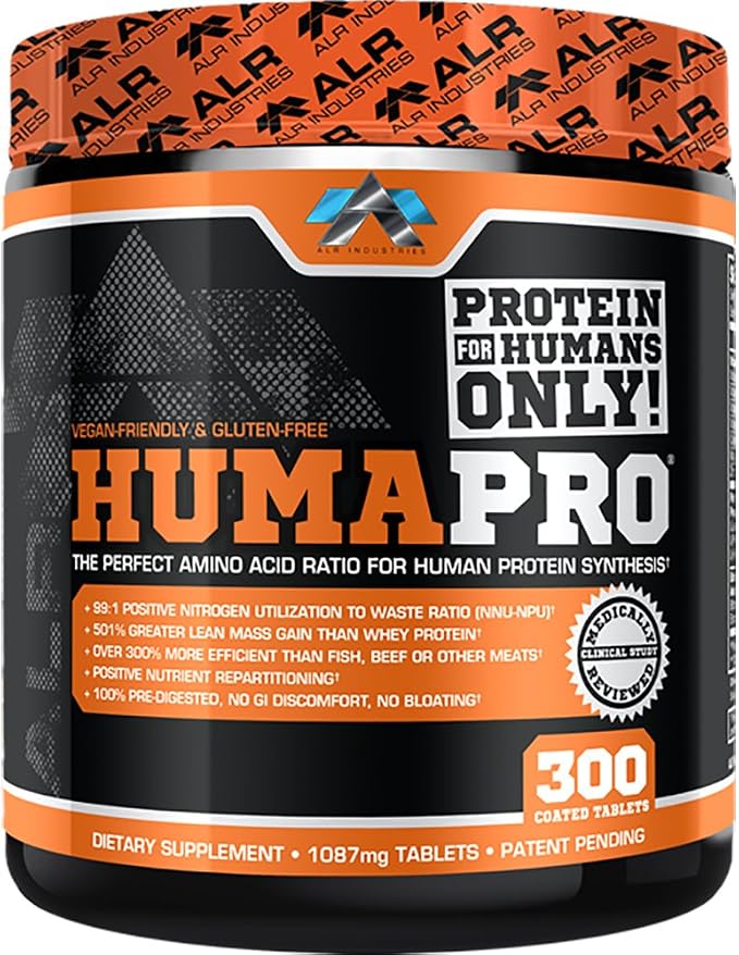 ALR Industries HumaPro Essential Amino Acid Formula | EAA Protein Supplement | Supports Muscle Recovery & Performance | Vegan, Gluten Free | | 300 Tablets / 60 Servings