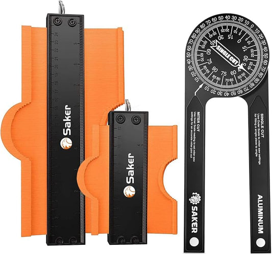 Saker Miter Saw Protractor&Saker Contour Duplication Gauge(10 Inch+5 Inch)