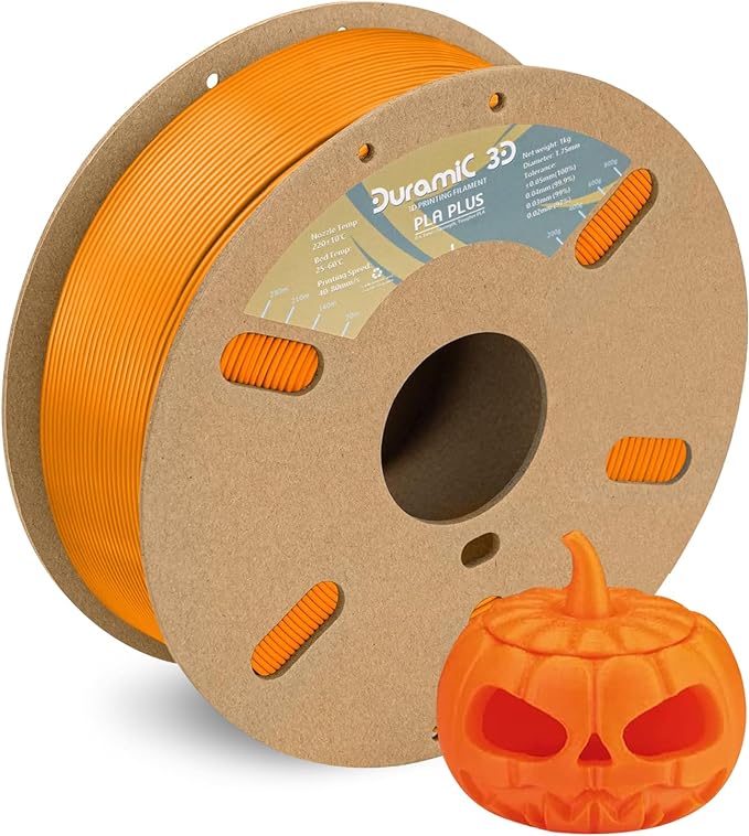 DURAMIC 3D PLA+ Printer Filament 1.75mm PLA Plus Neatly 2Kg Spool(2.2lbs) | PLA Pro Tougher and Stronger, Dimensional Accuracy Probability +/- 0.02mm Orange